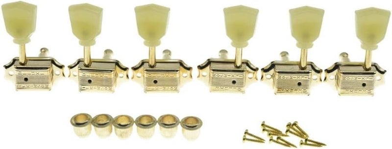 WILKINSON Gold with Vintage Button 3x3 Deluxe Vintage Tuners Guitar Tuning Keys Machine Heads with Plastic Keystone Buttons for Les Paul/SG/ES K1950 - Image 1